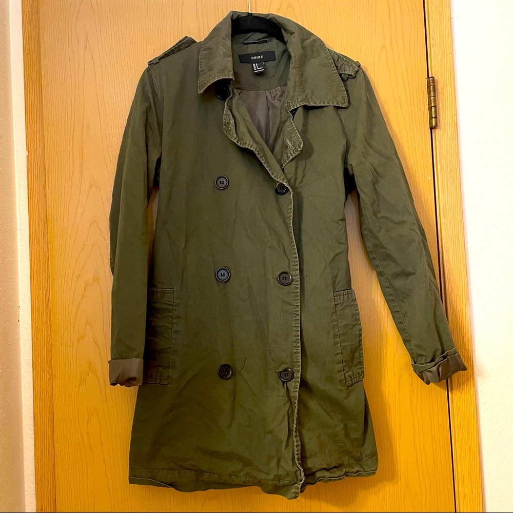 FOREVER21 Olive Green Trench coat